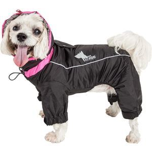 NWOT!! DOGHELIOS 'Weather-King' Full Body Dog Jacket, Large, Black